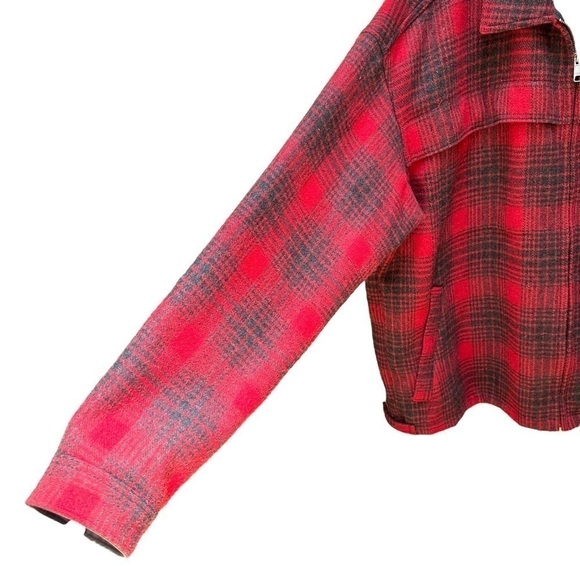 Sorel‎ Wool Coat Red Black Plaid Full Zip Pockets Outdoors Mens Size XL - Picture 5 of 8